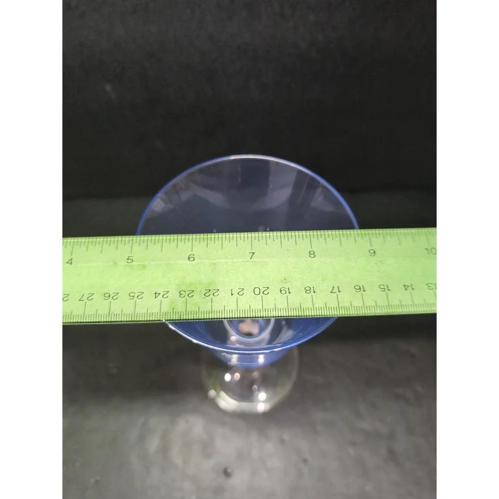 Miller Roganka Alfresco Blue Water Goblet,‎ Lead Crystal Glassware, Hand Blown